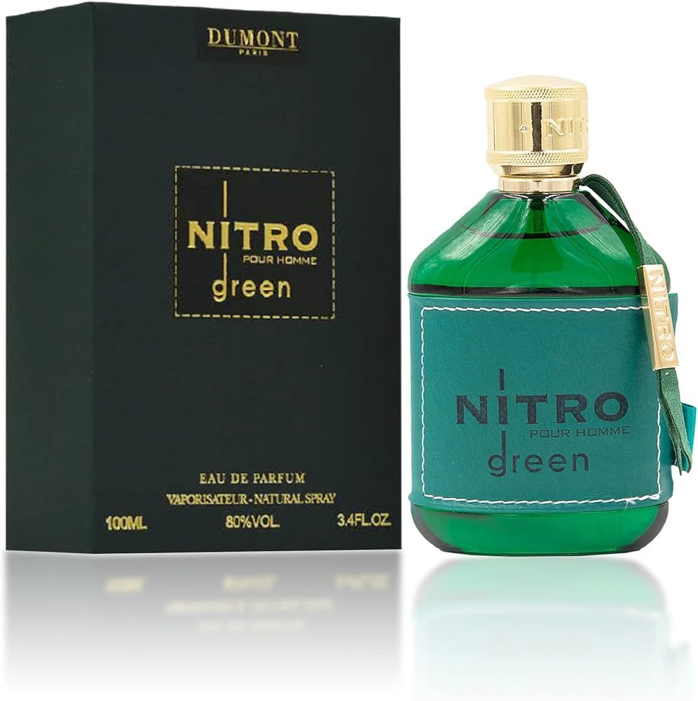 Dumont Nitro Green Pour Homme Eau de Parfum 3.4 oz / 100ml for Men Luxury Perfume