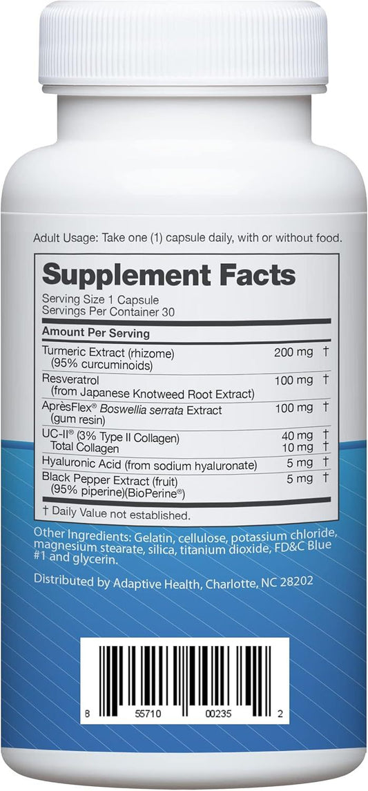 Instaflex Advanced Joint Support Supplement – Turmeric, Resveratrol, Boswellia Serrata, UC-II Collagen & BioPerine – 30 Count