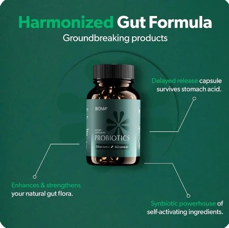 Bioma Probiotic Capsules – Daily Gut Health & Digestive Wellness Support, 60 Capsules