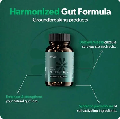 Bioma Probiotic Capsules – Daily Gut Health & Digestive Wellness Support, 60 Capsules