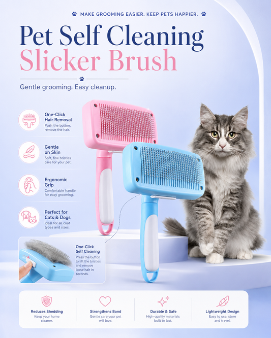 Pet Hair Removal Self-cleaning Comb Massage Beauty Brush