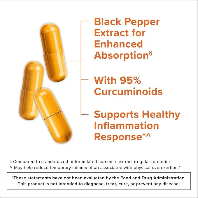 Qunol Turmeric Curcumin 2400mg – with Black Pepper & Ginger, Daily Wellness Support, 105 Count
