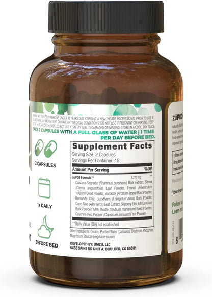 UMZU zuPOO – Colon Cleanse & Digestive Gut Support Supplement, 30 Capsules