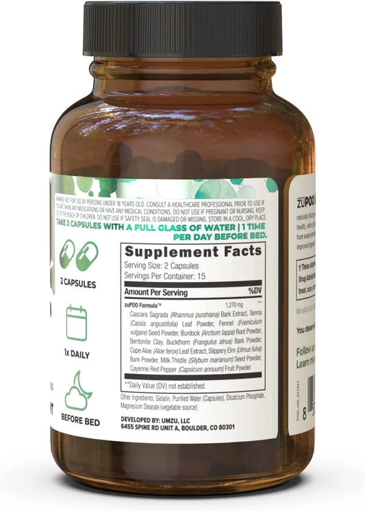 UMZU zuPOO – Colon Cleanse & Digestive Gut Support Supplement, 30 Capsules