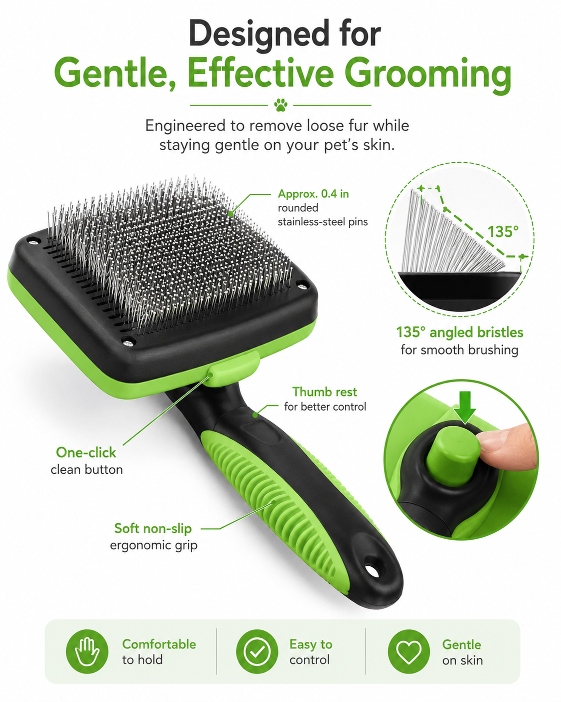 Pet Self Cleaning Slicker Brush