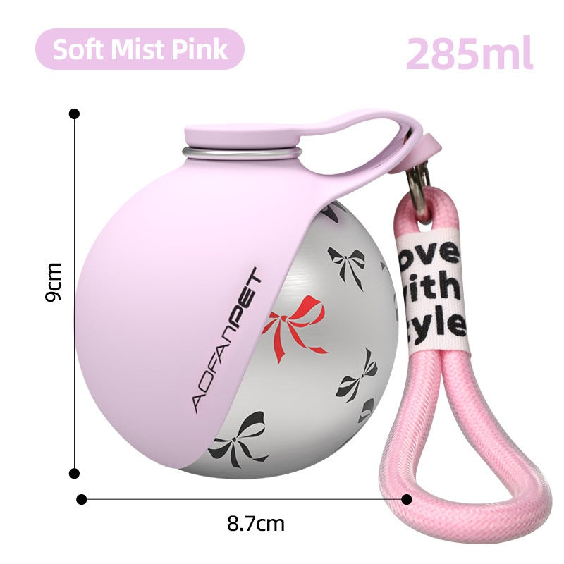 Portable Outdoor Pet Stainless Steel Water Cup Small Dog Water Bottle
