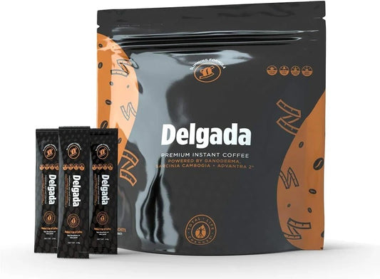 Coffee Delgada Premium Instant Coffee with Ganoderma Lucidum Mushroom | Luxury Mushroom Coffee