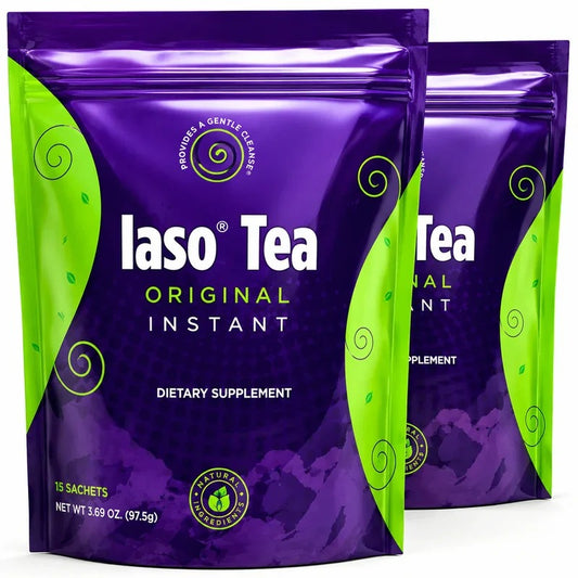 IASO Tea Original Instant Detox Tea Dietary Supplement Bundle 2 Pack | Premium Herbal Tea