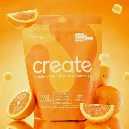 Create Creatine Monohydrate Gummies for Men & Women | Orange Flavor | 90 Count