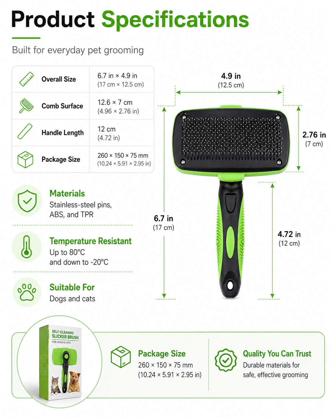 Pet Self Cleaning Slicker Brush