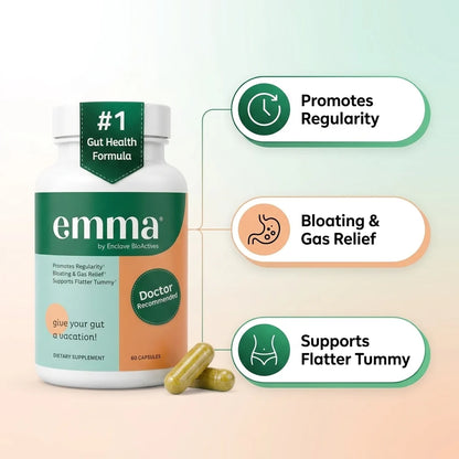 Emma by Enclave BioActives – Advanced Gut Health & Digestive Wellness Support, 60 Capsules