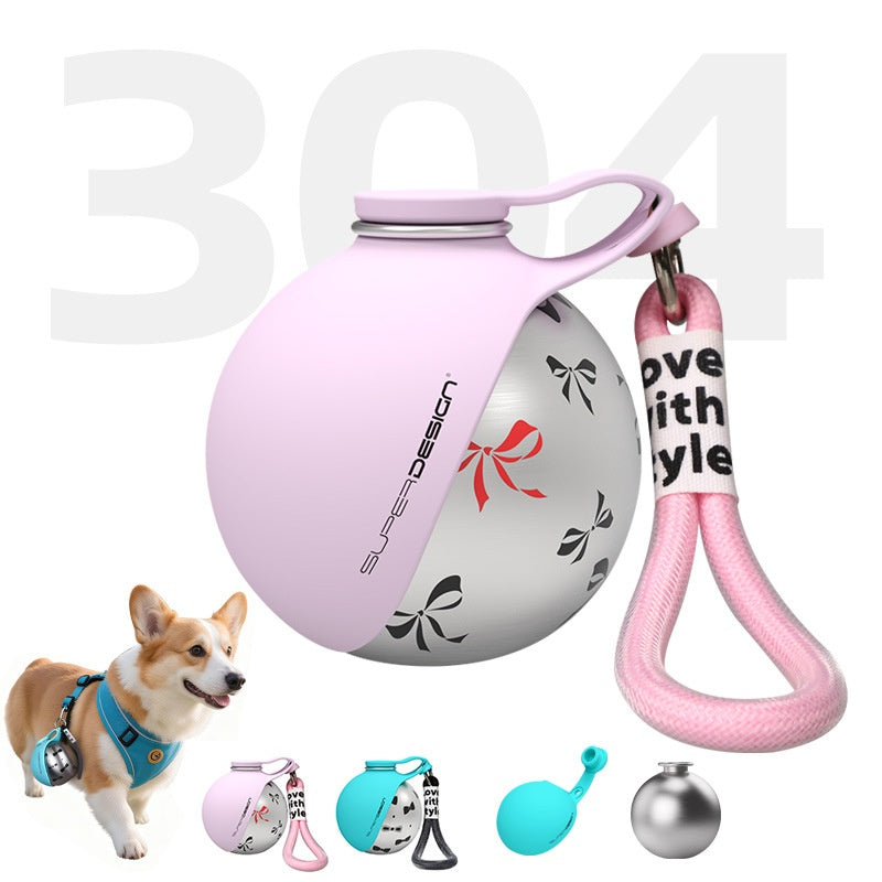 Portable Outdoor Pet Stainless Steel Water Cup Small Dog Water Bottle