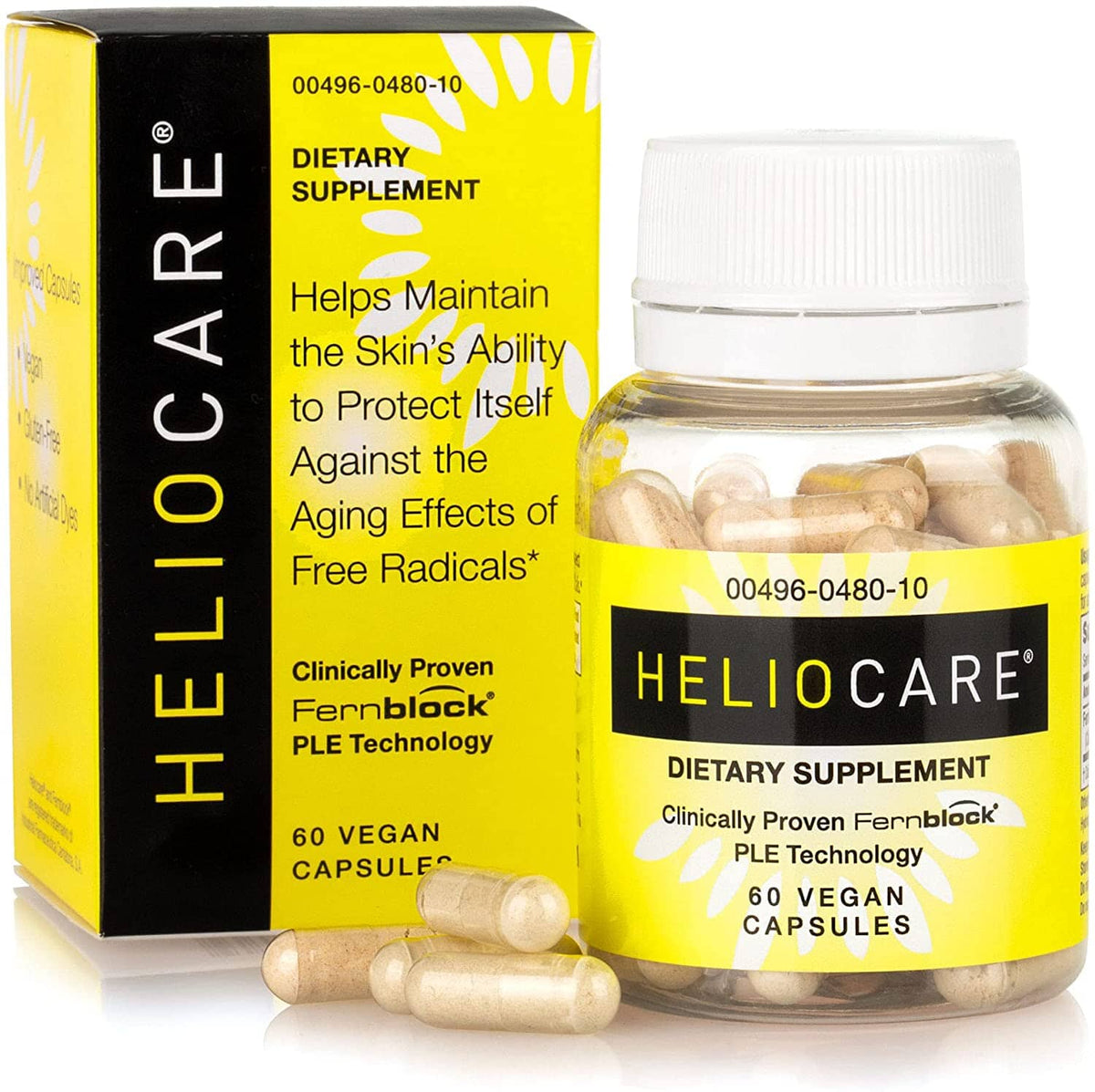Heliocare Skin Care Dietary Supplement – Antioxidant & Skin Wellness Support, 60 Vegan Capsules
