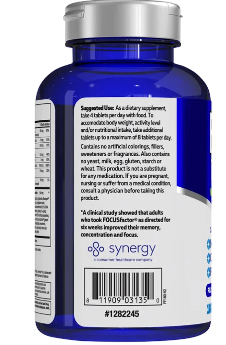 Focus Factor Extra Strength Brain Supplement – Multivitamin & Cognitive Support, 120 Count