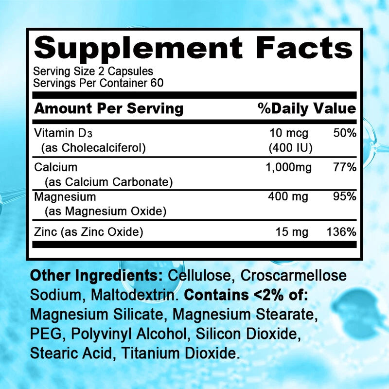 Ezorb Calcium Capsules – Bone, Joint & Muscle Health Support Supplement, 180 Count