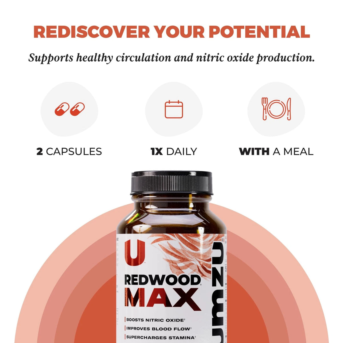 UMZU Redwood MAX – Nitric Oxide, Blood Flow & Stamina Support Supplement, 60 Capsules