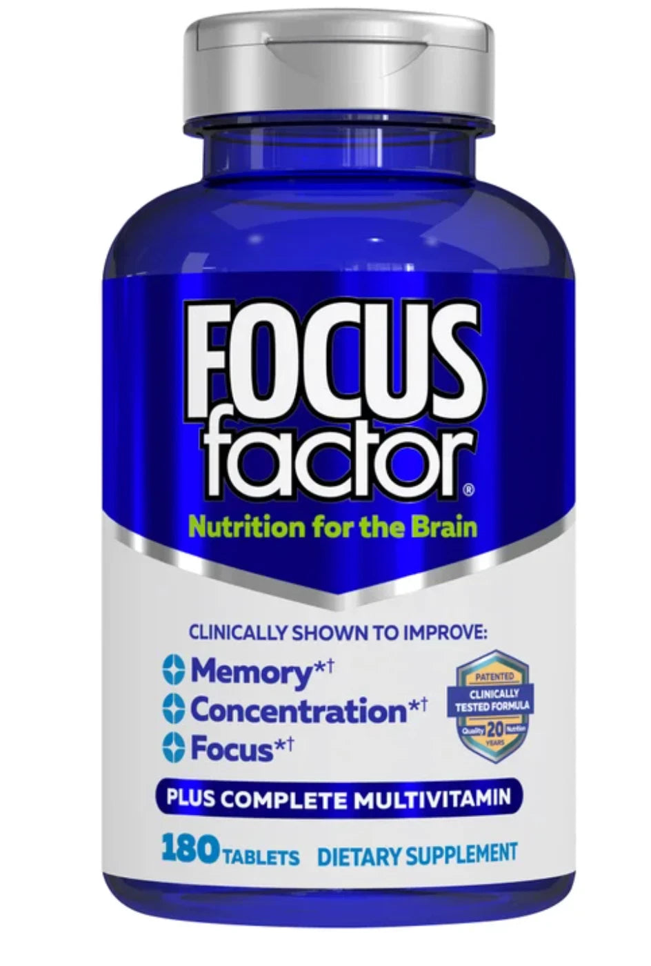 Focus Factor Extra Strength Brain Supplement – Multivitamin & Cognitive Support, 120 Count