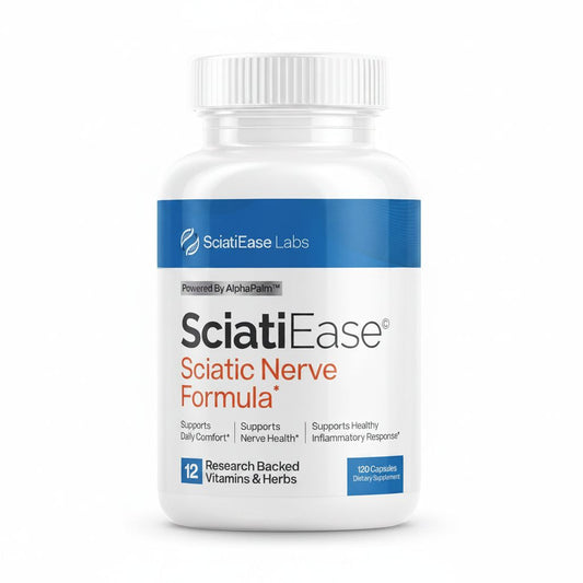 SciatiEase Sciatic Nerve Health Support Supplement 120 Capsules with AlphaPalm, Pea, Vitamin B Complex & Alpha Lipoic Acid 300mg