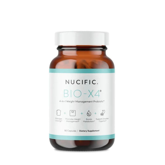 Nucific Bio-X4 – 4-in-1 Probiotic, Digestive & Weight Management Support, 90 Capsules